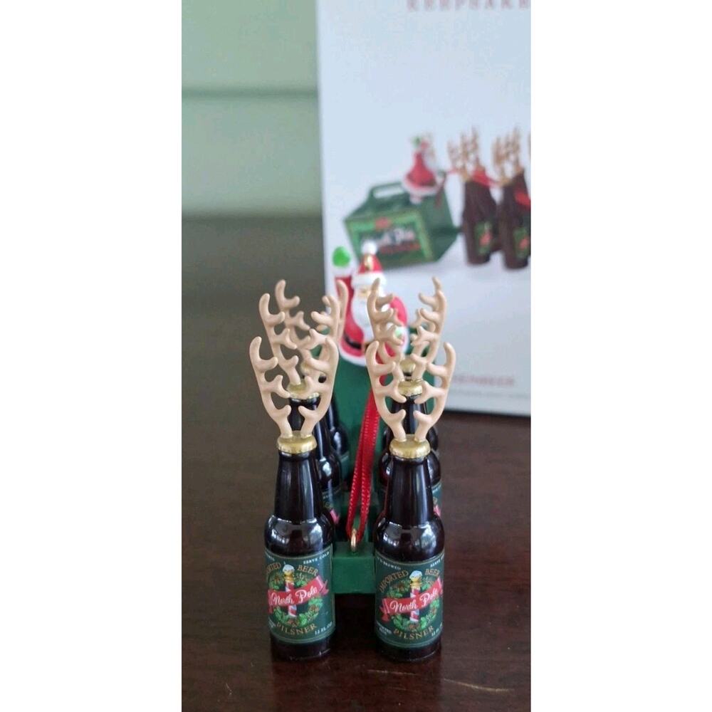2018 Hallmark Keepsake Santa's Reinbeer Ornament North Pole Pilsner 6-Pack
